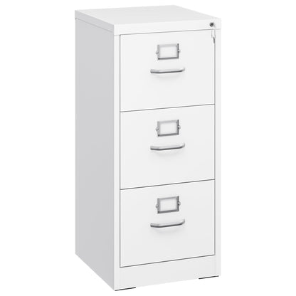 YITAHOME Abschliessbarer Metall Aktenschrank mit 3 Schubladen – Weiss. Weisser Metall-Aktenschrank mit 3 abschliessbaren Schubladen für sichere Dokumentenarchivierung.
