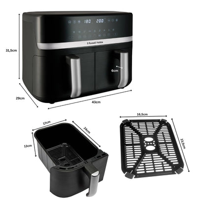 Russell Hobbs SatisFry Heissluftfritteuse 9 L, 2 Körbe, 27681-56