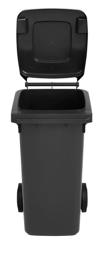 gardivo Mülltonne 120 Liter mit Klappdeckel und Rollen, Anthrazit