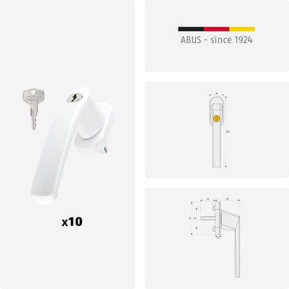 ABUS FG200 AB208 Abschliessgriff – 10er Set Weiss gleichschliessend