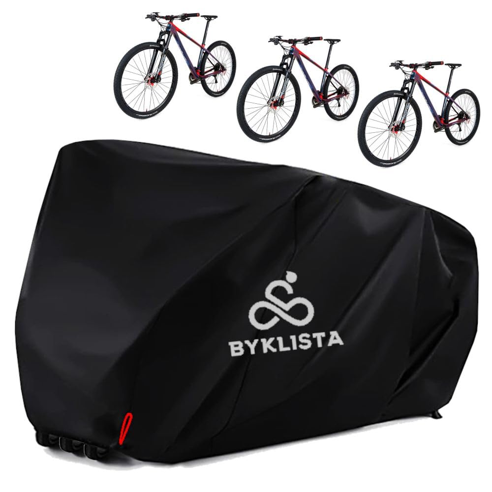 BYKLISTA Fahrradgarage für 2-3 Fahrräder - Wasserdicht. Anthrazitfarbene, robuste Schutzhülle. Bietet wetterfesten Unterstand für 2-3 Fahrräder.