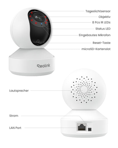 Reolink E1 Zoom 4K PTZ WLAN Überwachungskamera Innen