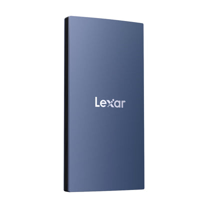 Lexar ES3 Portable Externe SSD 1TB USB 3.2 Gen2 - Blau. Blaues, rechteckiges externes SSD-Gehäuse für schnelle Datenspeicherung und -transfer via USB 3.2 Gen2.