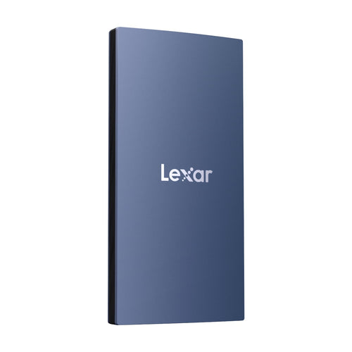Lexar ES3 Portable Externe SSD 1TB USB 3.2 Gen2 - Blau. Blaues, rechteckiges externes SSD-Gehäuse für schnelle Datenspeicherung und -transfer via USB 3.2 Gen2.