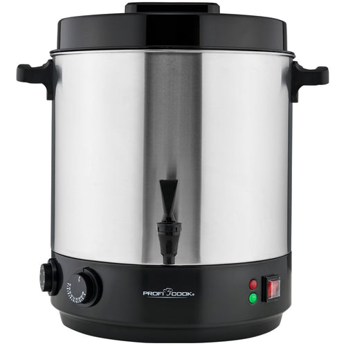 ProfiCook PC EKA 1283 Heissgetränke- & Einkochautomat - 32L Edelstahl. Zylindrischer Automat mit Ablasshahn für Getränke & Einkochen.