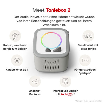 tonies Toniebox 2 Audioplayer Bundle mit Schlummerschaf, Mondgrau