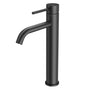 FORIOUS Waschtischarmatur hoch schwarz, Einhebelmischer 190 mm aus Edelstahl, zylindrische Form