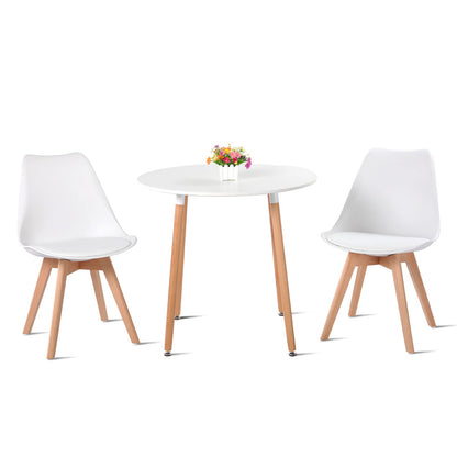 H.J WeDoo Esstisch Set Essgruppe – Holztisch 2 Stühle Weiss 80cm. Weißer Holztisch (80cm Durchmesser) und 2 Stühle, zum Speisen in kleinen Räumen.