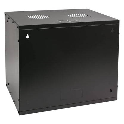 HMF 65709-02 Netzwerkschrank 19 Zoll - 9 HE 400mm Glastür Schwarz