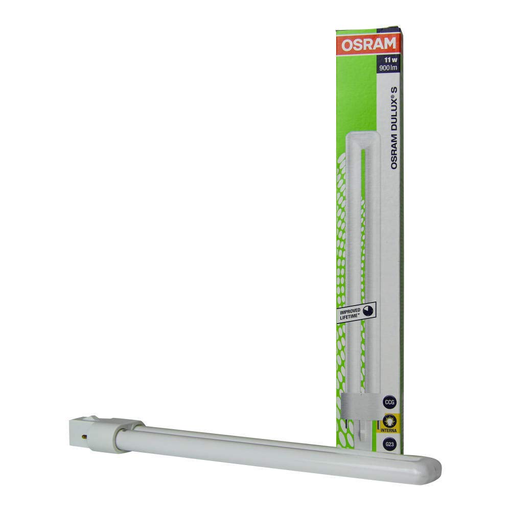 Osram DULUX S Kompaktleuchtstofflampe 11W/840 G23 10 Stück. Kompakte U-Form mit G23 Stecksockel für neutralweißes Licht.