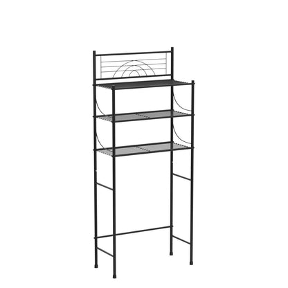 MALLBOO Waschmaschinenregal 65 cm – Badregal mit 3 Ebenen, schwarz