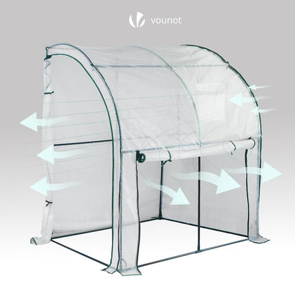 VOUNOT® Anlehngewächshaus Tomatengewächshaus 300x100x180cm