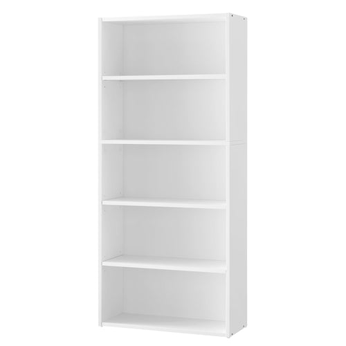 VASAGLE Bücherregal LBC165T14, 5 Ebenen, Standregal, wolkenweiss aus Spanplatten