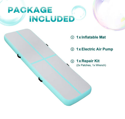 KIKILIVE Air Track Matte 4 m, aufblasbare Gymnastikmatte mit Pumpe