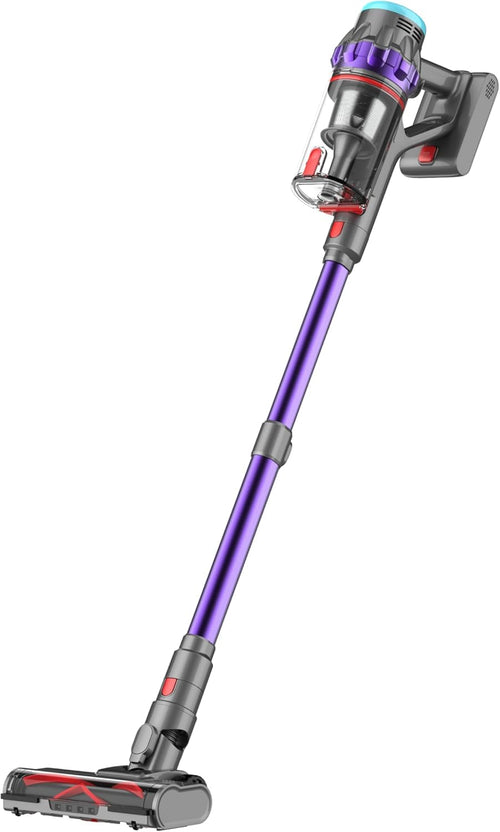 Lubluelu G10 Akku Staubsauger 550W Kabellos mit LED Display, Stabstaubsauger mit V-förmiger Bodenbürste