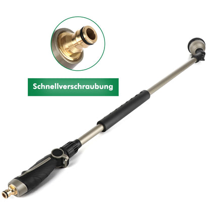 RESTMO Giessstab 92 cm aus Metall, Gartenbrause mit 10 Sprühmustern