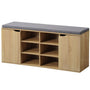 Kesper Schuhschrank mit Sitzkissen Sonoma Eiche 15928 13: Schuhschrank in Sonoma Eiche mit Sitzkissen. Zur Schuhaufbewahrung und als Sitzbank im Flur.