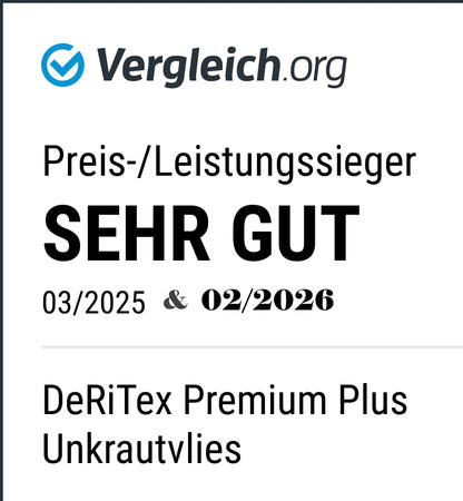 DeRiTex Unkrautschutzvlies Premium Plus 180 g/m², 25 m x 1 m