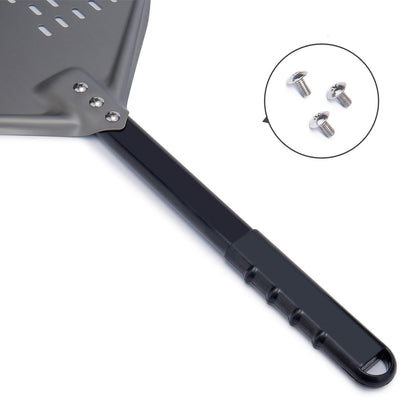 G.a HOMEFAVOR Pizzaschieber perforiert aus harteloxiertem Aluminium