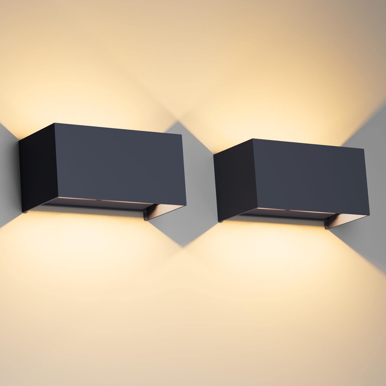 Klighten 24W LED Wandleuchte Innen/Aussen – Einstellbar, Anthrazit. Rechteckige anthrazitfarbene Leuchte zur flexiblen Innen- und Aussenbeleuchtung.