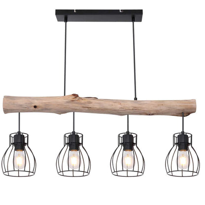 GLOBO Design Pendelleuchte 15326-4N – Holz Balken