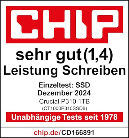 Crucial P310 SSD 1TB M.2 NVMe PCIe Gen4 Interne Speicher