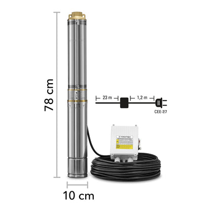 TROTEC Tiefbrunnenpumpe TDP 5500 E – 6000 l/h Edelstahlpumpe