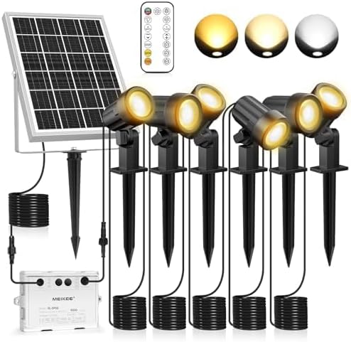 MEIKEE Solarstrahler 6er-Set mit Fernbedienung, Solarpanel und Steuerbox