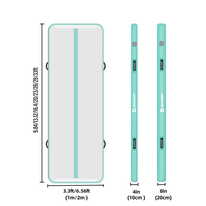 AKSPORT Air Track Tumblingmatte - Aufblasbar 4m x 10cm