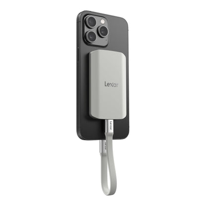 Lexar ES5 Tragbare SSD 2TB – 2.000 MB/s USB 3.2 Gen2x2, rechteckig, schwarz. Schneller externer Datenspeicher für Dateiübertragungen.