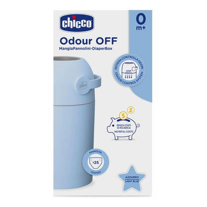 Chicco Windeleimer Odour Off mit Deckel, Anti-Geruchssystem, Blau