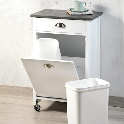 Kesper Küchenwagen mit Mülltrennsystem – Weiss/Grau 25527