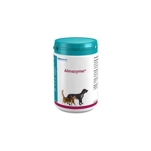 almapharm Almazyme Ergänzungsfuttermittel Pulver - 500g. Helles, feines Pulver. Unterstützt die Verdauung von Hunden und Katzen.