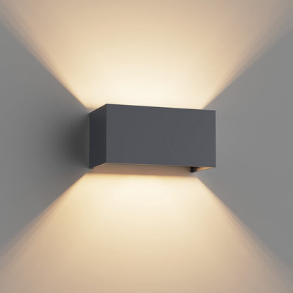Klighten LED Wandleuchte Innen/Aussen G9 austauschbar IP54 Anthrazit, eckige Bauform für Wandmontage