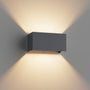 Klighten LED Wandleuchte Innen/Aussen G9 austauschbar IP54 Anthrazit, eckige Bauform für Wandmontage