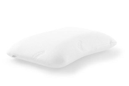 TEMPUR Symphony Nackenstützkissen Memory Foam - Grösse S. Ergonomisch geformtes, weisses Kissen mit zwei Rollhöhen. Bietet Nackenstütze für Schlafkomfort.