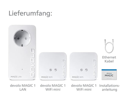 devolo Magic 1 WiFi mini Multiroom Kit WLAN Powerline Adapter weiss