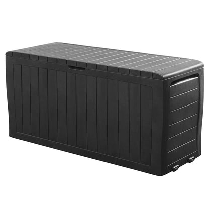 Deuba Gartenbox Auflagenbox Kissenbox 270L - Anthrazit. Rechteckige, anthrazitfarbene Box zur witterungsgeschützten Aufbewahrung von Gartenauflagen.