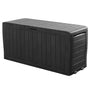 Deuba Gartenbox Auflagenbox Kissenbox 270L - Anthrazit. Rechteckige, anthrazitfarbene Box zur witterungsgeschützten Aufbewahrung von Gartenauflagen.