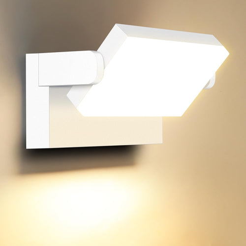 ledmo 60W LED Wandleuchte aussen schwenkbar IP65 - Warmweiss. Rechteckige, graue Außenleuchte, verstellbar für Fassadenlicht.