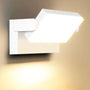 ledmo 60W LED Wandleuchte aussen schwenkbar IP65 - Warmweiss. Rechteckige, graue Außenleuchte, verstellbar für Fassadenlicht.