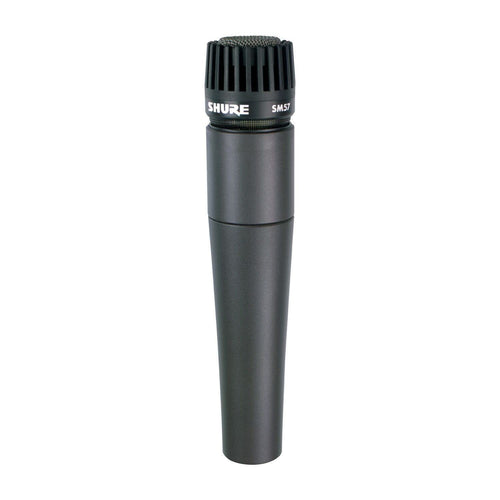 Shure SM57 Dynamisches Instrumentenmikrofon - SM57-LCE. Robustes, dunkelgraues Mikrofon mit konischem Korb für Instrumente.