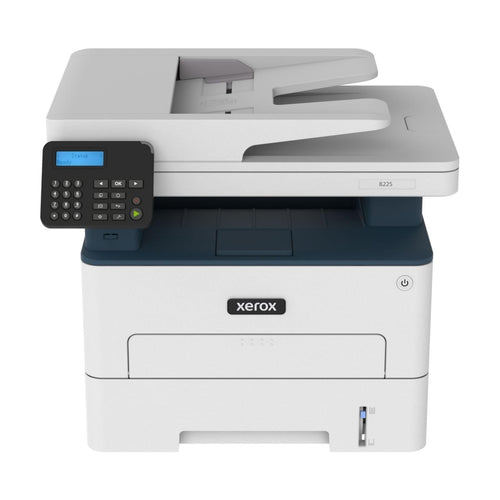 Xerox B225dni - A4 WLAN Laser Multifunktionsdrucker Schwarzweiss Duplex. Schwarzes Gerät druckt, scannt, kopiert kabellos.