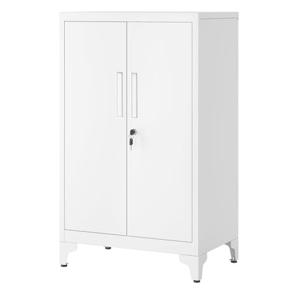 SONGMICS Aktenschrank OMC012W01. Mattweisser, abschliessbarer Schrank. Ideal zur organisierten und sicheren Aktenaufbewahrung im Büro.