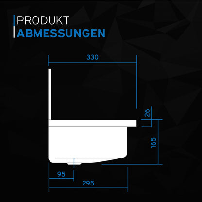 kör4u Ausgussbecken weiss 50 cm aus emailliertem Stahl, inkl. Stopfen