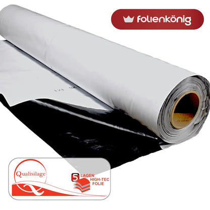 Folienkönig Silofolie Abdeckfolie 6x12m - Schwarz/Weiss