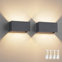 Klighten LED Wandleuchte G9 Innen/Aussen – Anthrazit 2er-Set Warmweiss. Anthrazitfarbene Wandleuchte für warmweisses Up-/Down-Licht.
