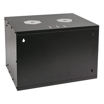 HMF 65707-02 Netzwerkschrank 19 Zoll – 7 HE, 400mm, Glastür Schwarz