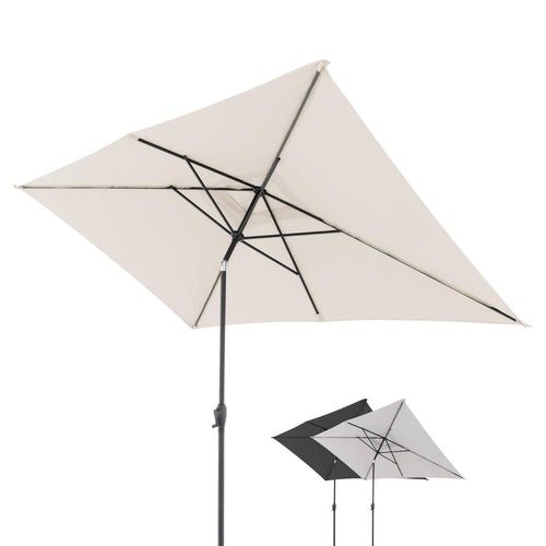 Doppler Jack Sonnenschirm 300 x 200 cm Natur, knickbar mit Kurbel