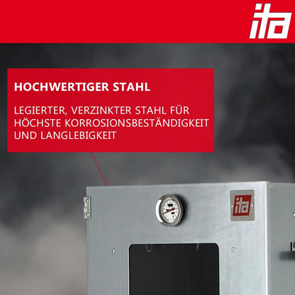 ITA Elektrischer Räucherschrank 7000 – Legierter Stahl mit Sichtfenster